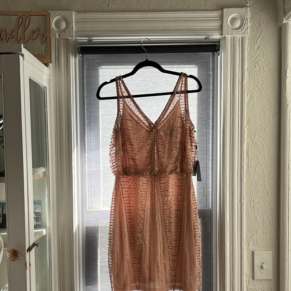 Short Beaded Cocktail Dress - Arianna Papell - Size 6 - Picture 4 of 7